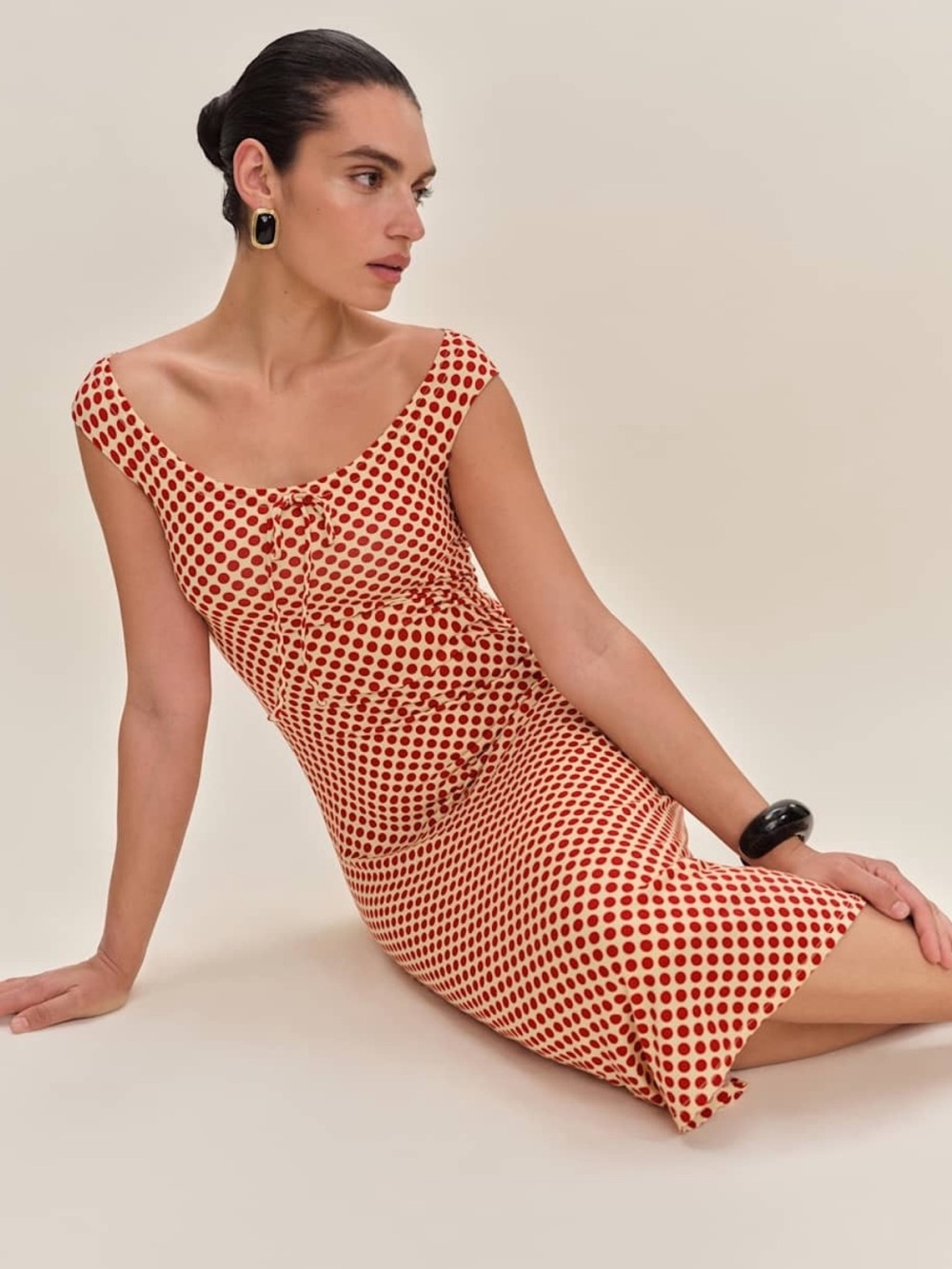 Reformation Milo Knit Dress Pamplona Dot Size XL